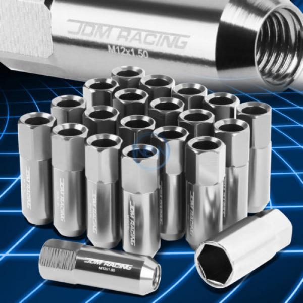 20pcs M12x1.5 Anodized 60mm Tuner Wheel Rim Locking Acorn Lug Nuts+Key Silver #1 image