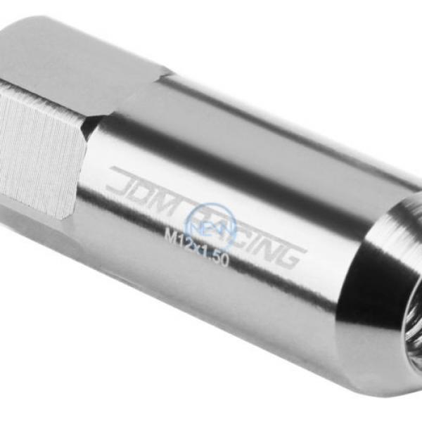 20pcs M12x1.5 Anodized 60mm Tuner Wheel Rim Locking Acorn Lug Nuts+Key Silver #2 image
