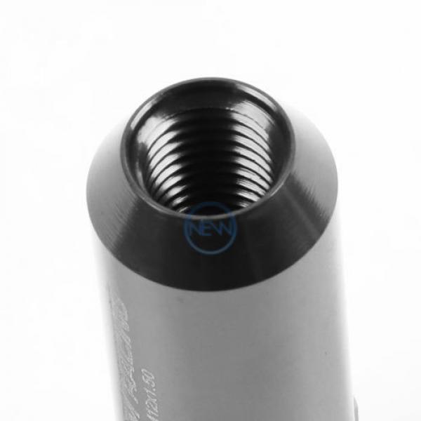 20pcs M12x1.5 Anodized 60mm Tuner Wheel Rim Locking Acorn Lug Nuts+Key Silver #4 image