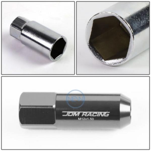 20pcs M12x1.5 Anodized 60mm Tuner Wheel Rim Locking Acorn Lug Nuts+Key Silver #5 image