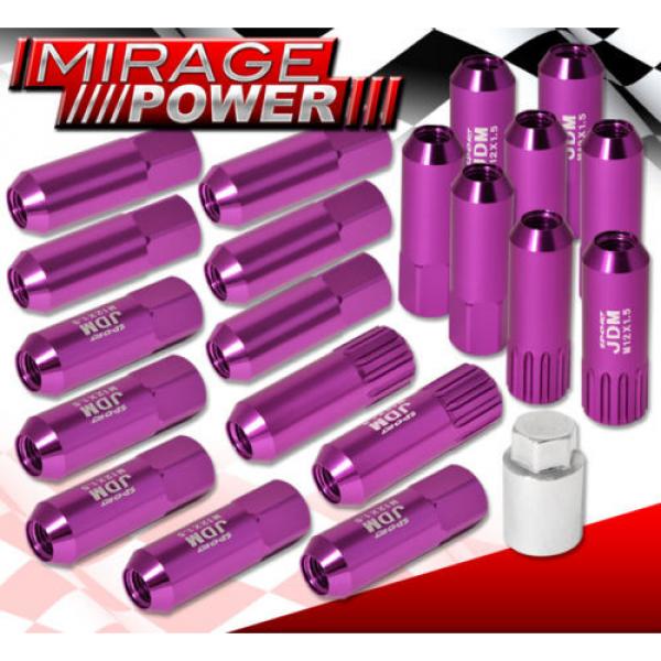 (20 PIECES) UNIVERSAL M12x1.5 ALUMINUM TUNER WHEEL LUG NUTS PURPLE + LOCKING KEY #1 image