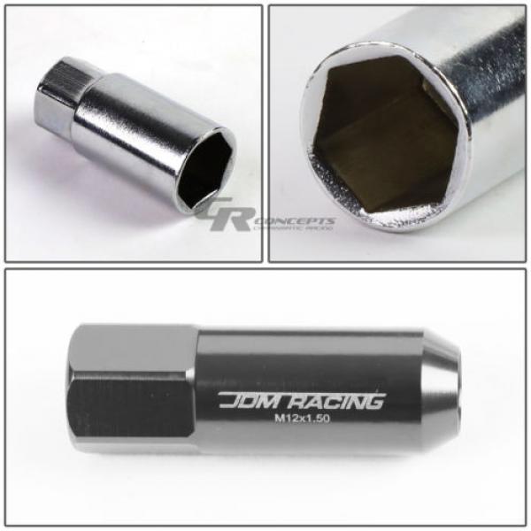 FOR IS250/IS350/GS460 20X EXTENDED ACORN TUNER WHEEL LUG NUTS+LOCK+KEY SILVER #5 image