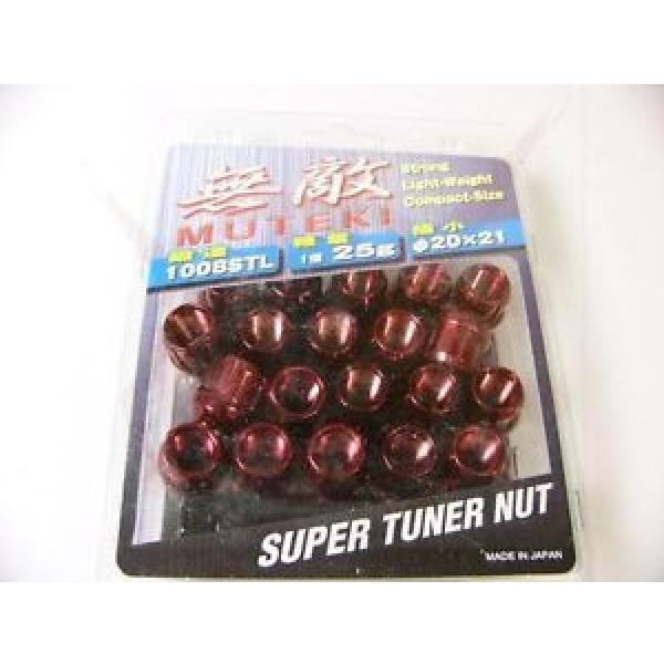 MUTEKI RED OPEN END 20PCS 12X1.25 WHEEL RIM SPLINE TUNER ACORN LOCK LUG NUTS #1 image