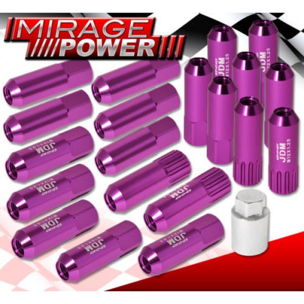 (20 PIECES) UNIVERSAL M12x1.25 ALUMINUM TUNER WHEEL LUG NUTS PURPLE +LOCKING KEY #1 image