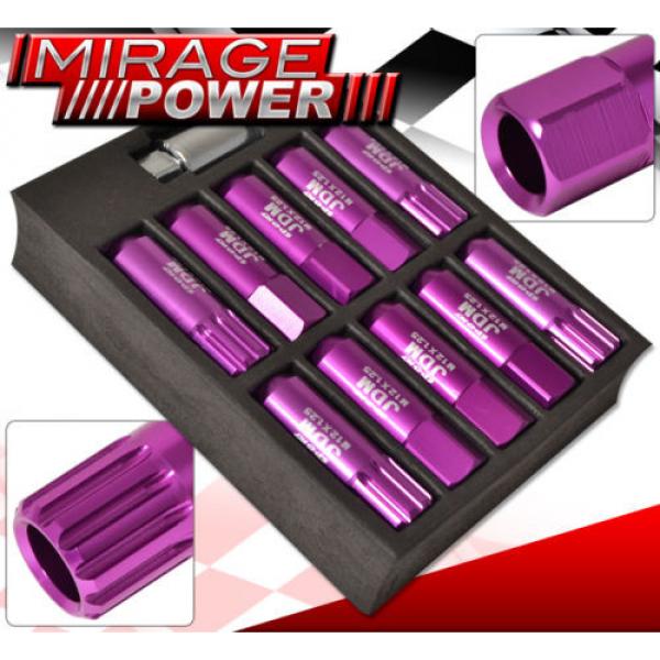 (20 PIECES) UNIVERSAL M12x1.25 ALUMINUM TUNER WHEEL LUG NUTS PURPLE +LOCKING KEY #2 image