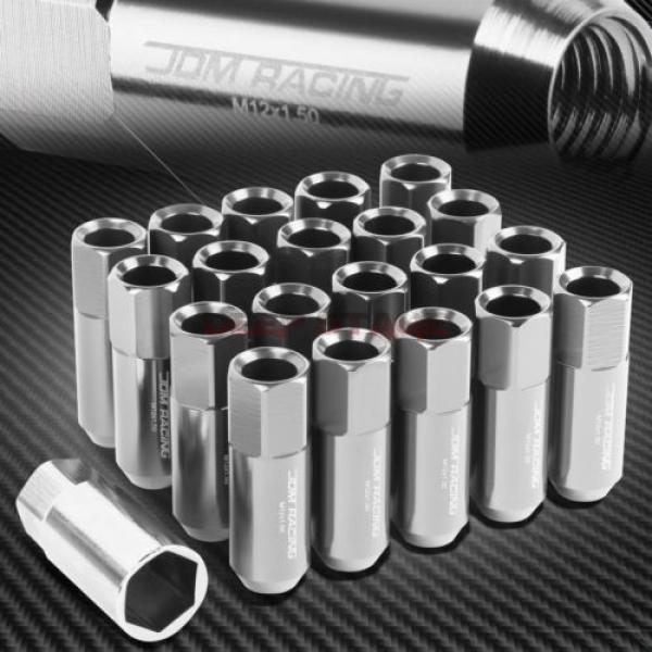 20 PCS M12 X 1.5 ALUMINUM ACORN TUNER LUG NUT/WHEEL LOCK+ADAPTER KEY SILVER #1 image