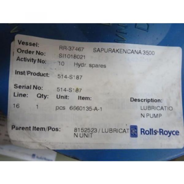 NEW IMO ACG 060KT NTBP 6660135A1 ROLLSROYCE 8152523 LUBRICATION NIB Pump #4 image