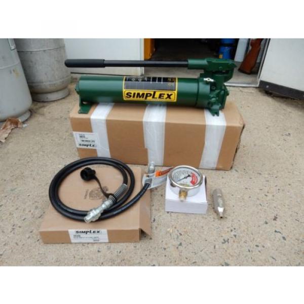 SIMPLEX P82A HYDRAULIC HAND W/ HOSE &amp; COUPLER 15,000PSI GAUGE &amp; BLOCK NEW Pump #1 image