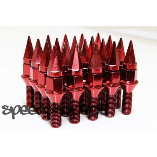 Z RACING 28mm Red SPIKE LUG BOLTS 12X1.5MM MINI COOPER 02-06 Cone Seat #1 image