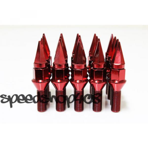 Z RACING 28mm Red SPIKE LUG BOLTS 12X1.5MM MINI COOPER 02-06 Cone Seat #2 image
