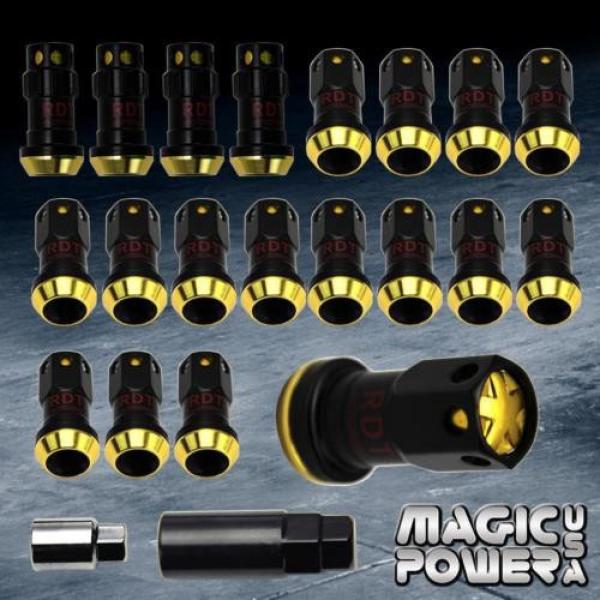 For Honda Acura Toyota M12x1.5 Closed End Steel Extended Locking Lug Nuts BK/GD #1 image