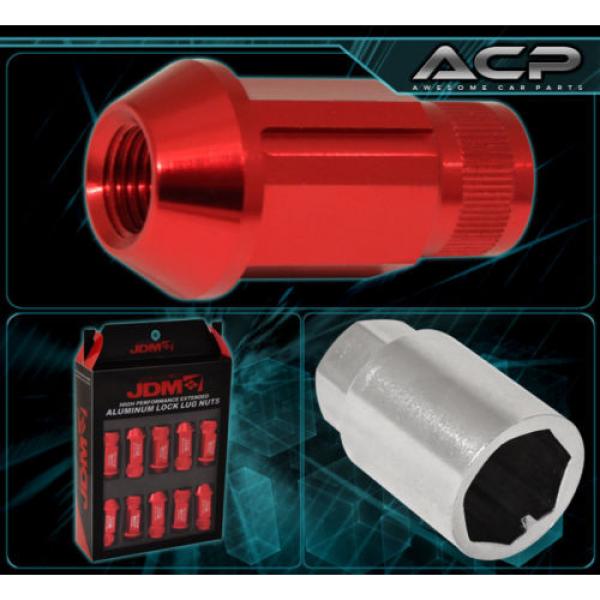 FOR SUZUKI M12x1.25 LOCKING LUG NUTS SPORT RACING HEAVY DUTY ALUMINUM SET RED #3 image