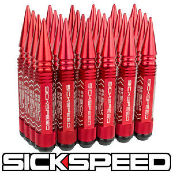 SICKSPEED 24 PC RED 5 1/2&#034; LONG SPIKED STEEL LOCKING LUG NUTS 12X1.5 L18 #1 image