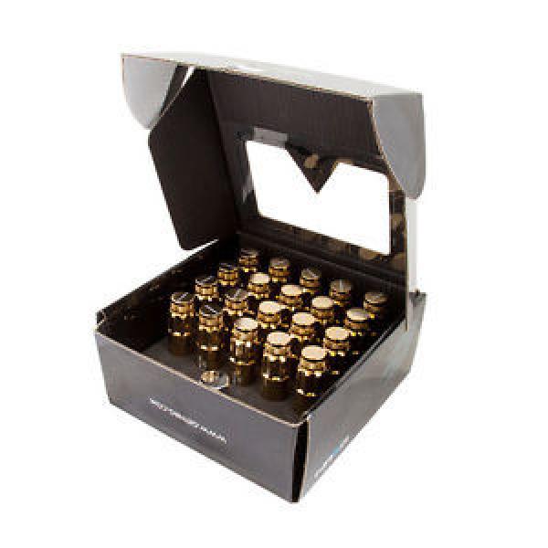 NRG 21 Pc Set Chrome Gold Steel Locking Lug Nuts M12 x 1.5 w/ Dust Cover Socket #1 image