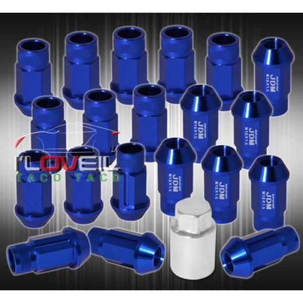 UNIVERSAL 12X1.5 LOCKING LUG NUTS WHEELS EXTENDED ALUMINUM 20 PIECES SET BLUE #1 image