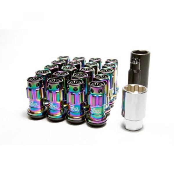 PROJECT KICS R40 ICONIX LUG NUTS WITH LOCKS NEO CHROME BLACK CAPS 12X1.25 16+4 #1 image