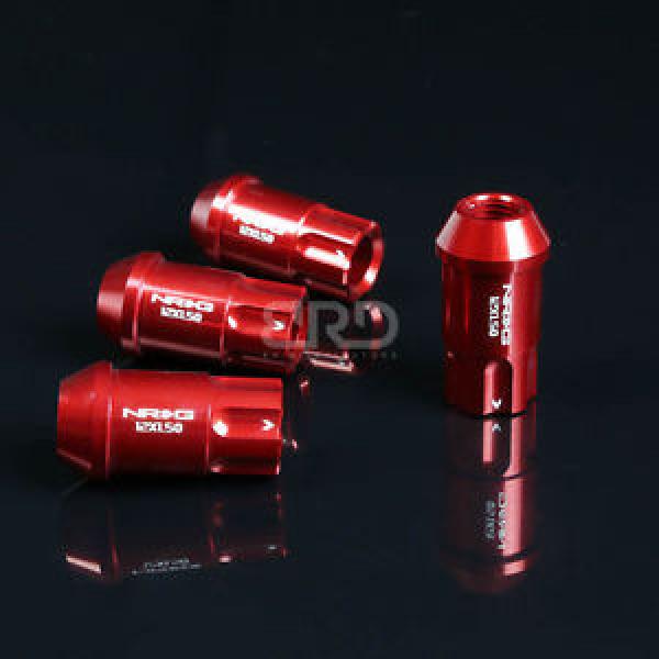 NRG ALUMINUM OPEN END TUNER WHEEL RIM LUG NUTS 6 POINT LOCK M12x1.5 RED 4 PC #1 image