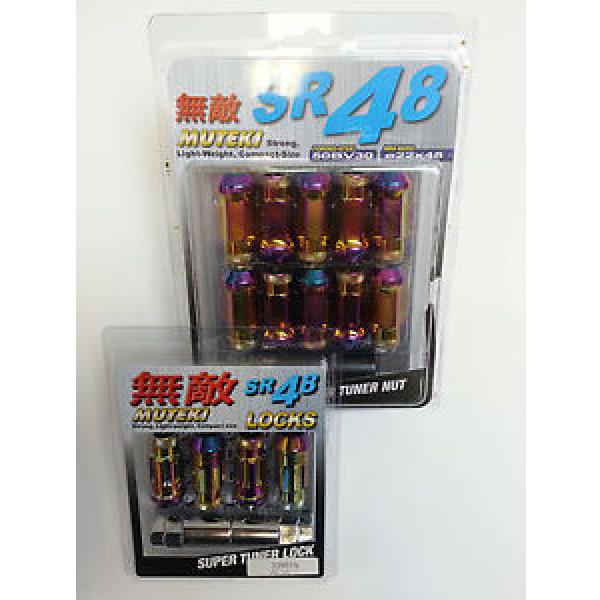 UC160 (32905N+32901N)  Muteki SR48 Lug Nut &amp; Lock Set Neon  Open-End 12 x 1.25 #1 image