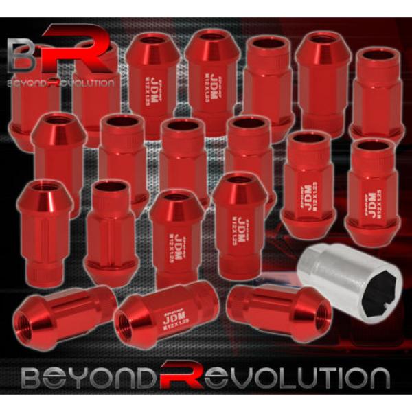 UNIVERSAL 12MMX1.25 LOCKING LUG NUTS 20PC JDM VIP ALUMINUM ANODIZED RED #1 image