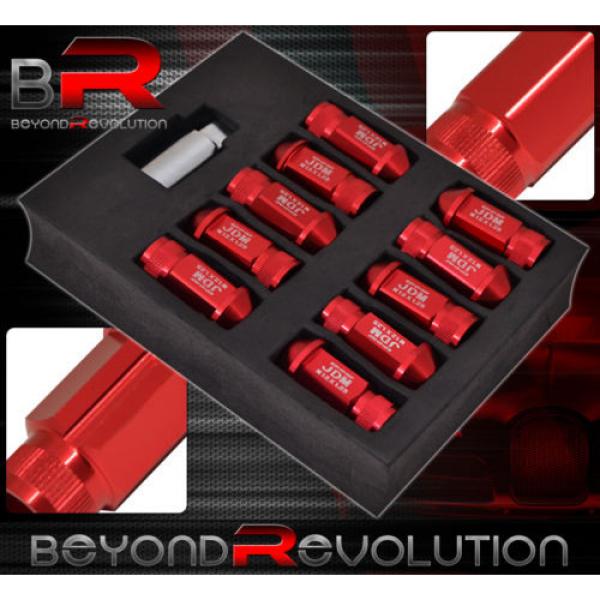 UNIVERSAL 12MMX1.25 LOCKING LUG NUTS 20PC JDM VIP ALUMINUM ANODIZED RED #2 image