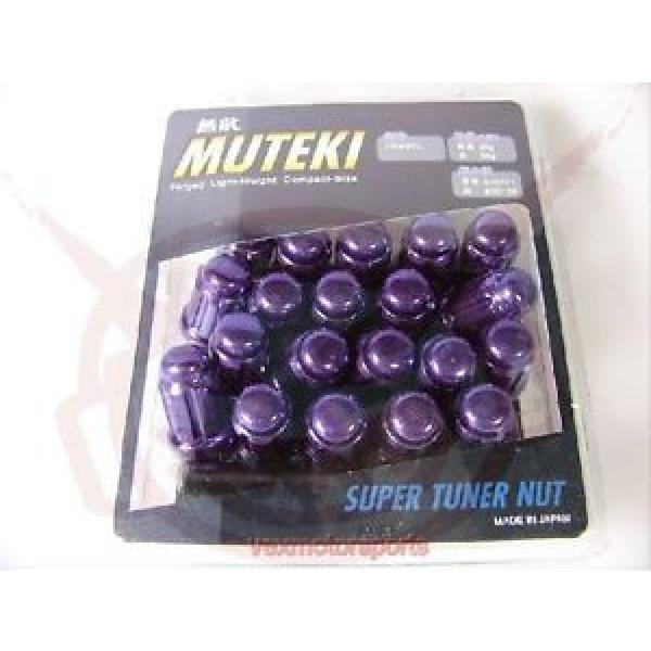 MUTEKI PURPLE CLOSED END 20PC 12X1.25 WHEEL RIM SPLINE TUNER ACORN LOCK LUG NUTS #1 image