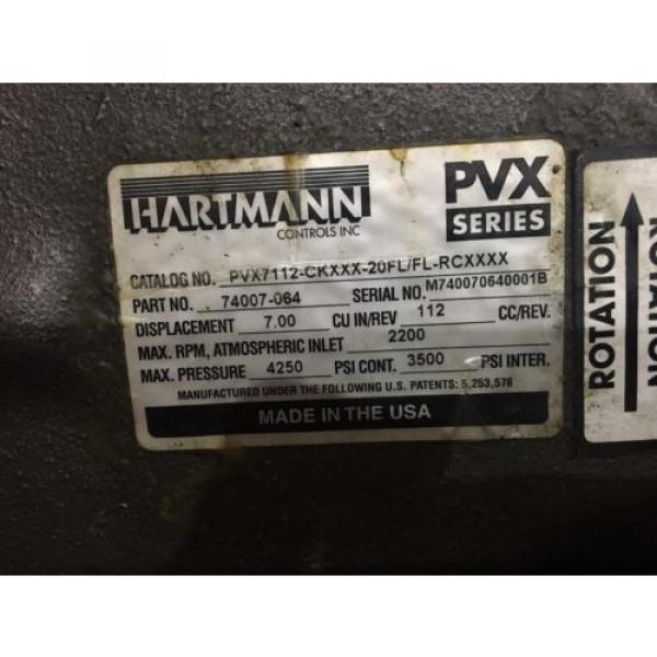 HARTMANN HYDRAULIC , PVX SERIES, CAT#PVX7112CKXXX20FL/FLRCXXXX, NEWIB Pump #3 image