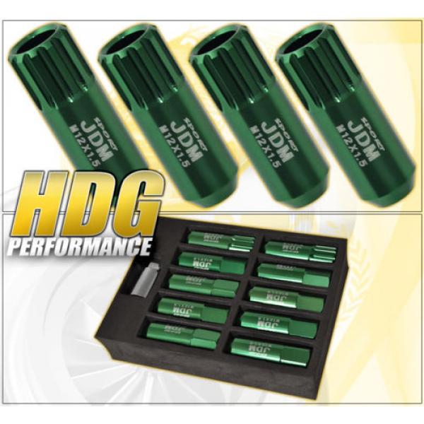 UNIVERSAL M12x1.5MM LOCKING LUG NUTS 20 PIECES AUTOX TUNER WHEEL PACKAGE GREEN #2 image