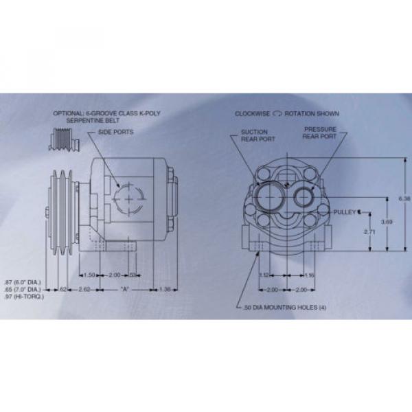 HYDRAULIC CLUTCH Belt Driven  11 GPM  3,000 PSI  2 Groove 7&#034; Pulley Pump #2 image