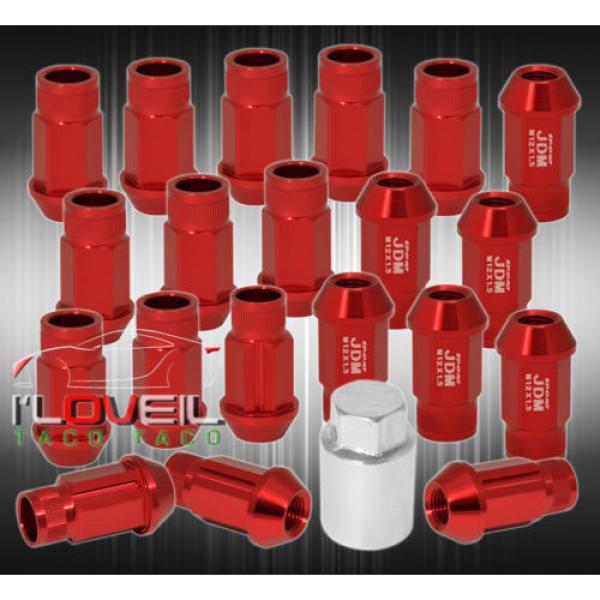 FOR SATURN 12X1.5MM LOCKING LUG NUTS TIME ATTACK TUNER WHEELS RIMS 20PC KIT RED #1 image