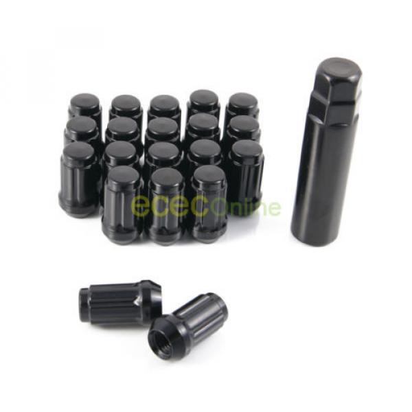 20pc 12x1.25 Spline Black Lug Nuts w/ Key (Cone Seat) Long Closed End Locking #1 image