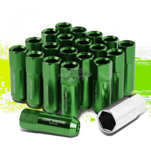 20 X M12 X 1.5 EXTENDED ALUMINUM LUG NUT+ADAPTER KEY CAMRY/CELICA/COROLLA GREEN #1 image
