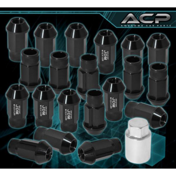 UNIVERSAL 12x1.25 LOCKING LUG NUTS OPEN END THREADED ALUMINUM 20PIECE SET BLACK #1 image