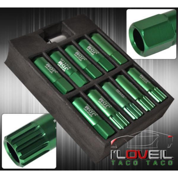 FOR INFINITI 12x1.25MM LOCKING LUG NUTS RIM FORGED ALUMINUM 20PCS UNIT KIT GREEN #2 image