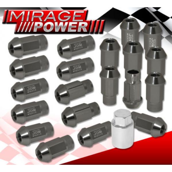 For Buick 12X1.5Mm Locking Lug Nuts 20Pc Extended Forged Aluminum Tuner Set Grey #1 image