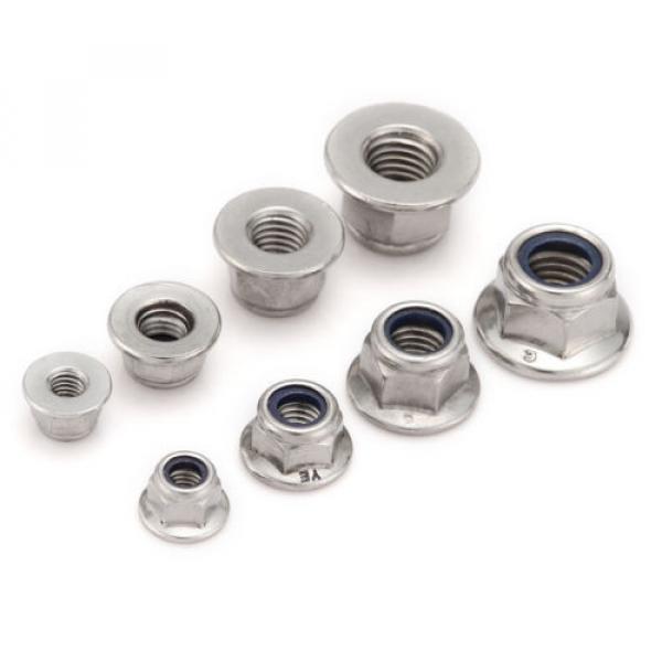 10/25/50/100pcs A2 Stainless Steel Metric Hex Flange Stop Lock Nut DIN6926 #2 image