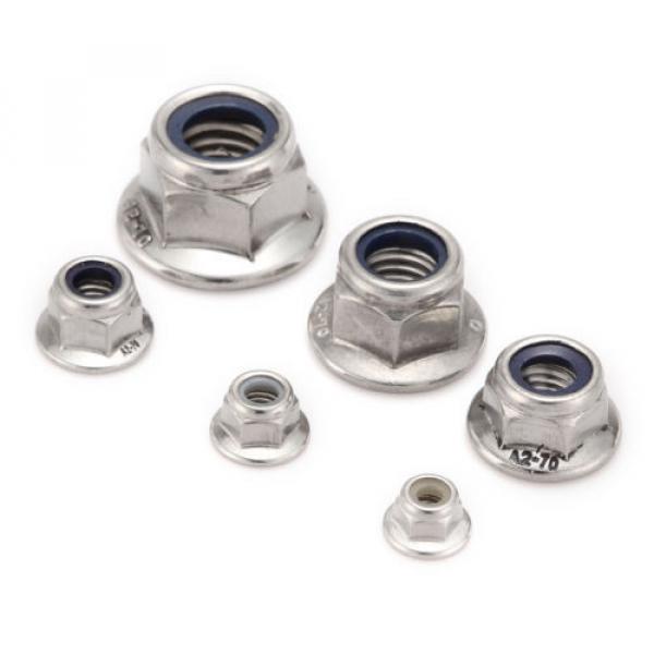 10/25/50/100pcs A2 Stainless Steel Metric Hex Flange Stop Lock Nut DIN6926 #3 image