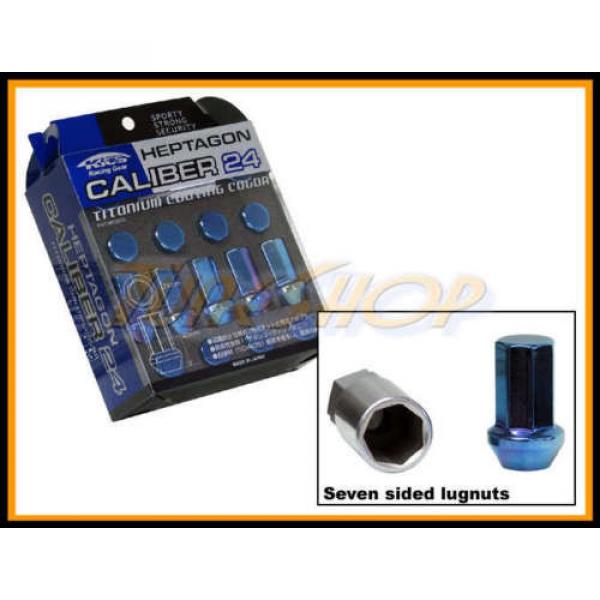 KICS CALIBER 24 TI-BLUE LOCK LUG NUTS 12X1.5 1.5 ACORN WHEEL RIM CLOSE 7 SIDED L #1 image