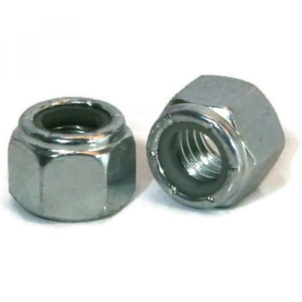 Nylon Insert Lock Nut Zinc Grade A Hex Nuts - 1/4&#034;-20 UNC - Qty-100 #2 image
