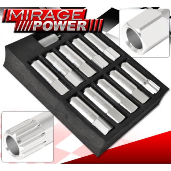 FOR SUZUKI M12x1.25 LOCKING LUG NUTS OPEN END EXTENDED 20 PIECES +KEY KIT SILVER #2 image