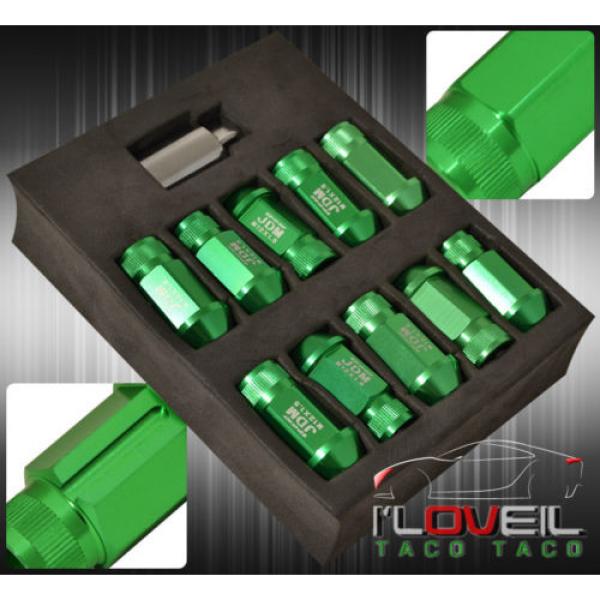 UNIVERSAL 12MMX1.5 LOCKING LUG NUTS THREAD WHEELS RIMS ALUMINUM EXTENDED GREEN #2 image