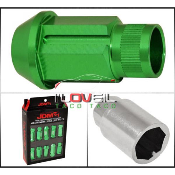 UNIVERSAL 12MMX1.5 LOCKING LUG NUTS THREAD WHEELS RIMS ALUMINUM EXTENDED GREEN #3 image