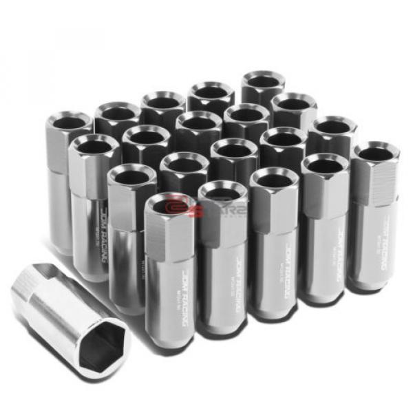 SILVER 60MM ALUMINUM WHEEL RIM LOCK ACORN TUNER LUG NUT+KEY IS250/GS460/RX350 #1 image