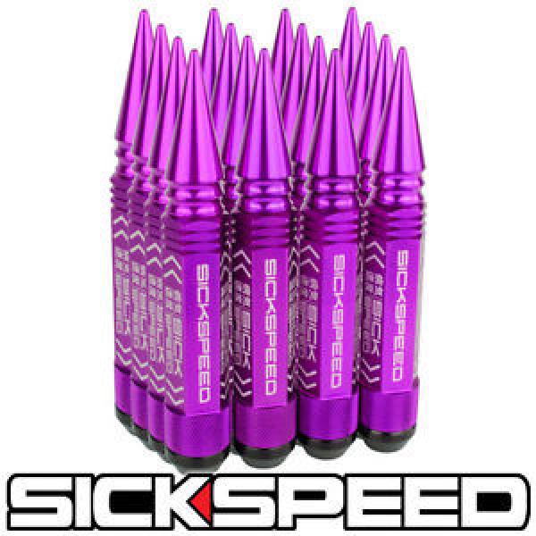 SICKSPEED 16 PC PURPLE 5 1/2&#034; SPIKED LONG STEEL EXTENDED LOCKING LUG NUTS 14X2 #1 image