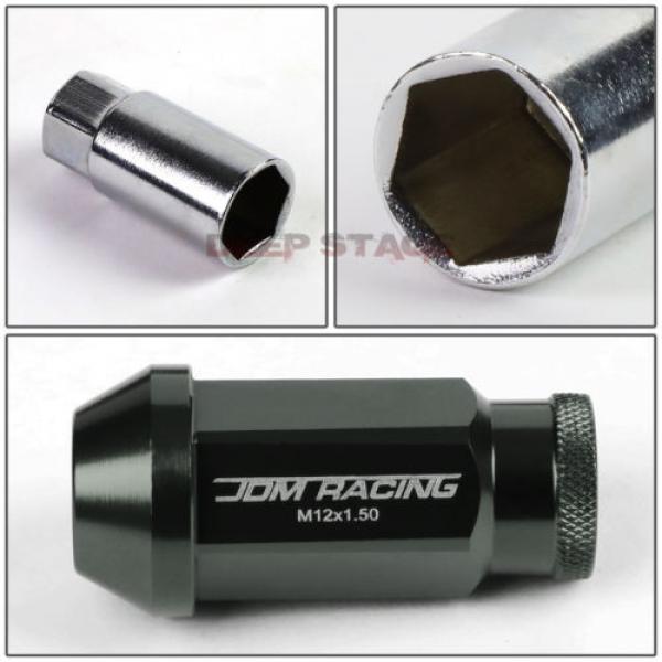 FOR IS250 IS350 GS460 20 PCS M12 X 1.5 ALUMINUM 50MM LUG NUT+ADAPTER KEY GRAY #5 image