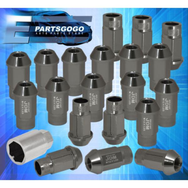 UNIVERSAL M12x1.25MM CNC ALUMINUM JDM VIP LUG NUT LOCKING KEY SET GREY #1 image