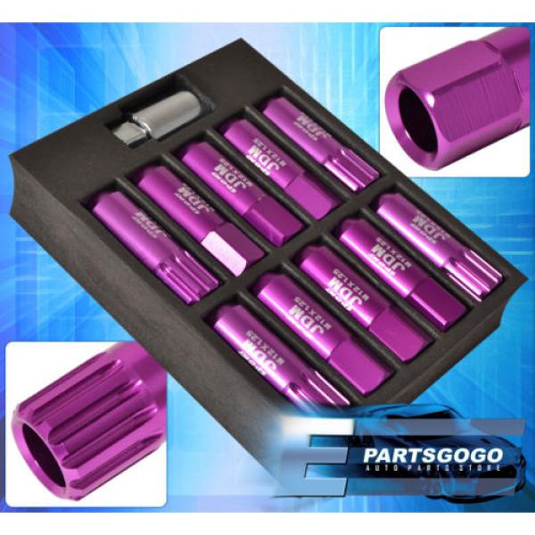 UNIVERSAL M12x1.25M EXTENDED CNC ALUMINUM JDM VIP LUG NUT LOCKING KEY SET PURPLE #2 image