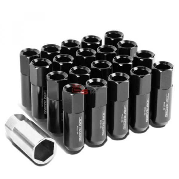 BLACK 60MM ALUMINUM WHEEL RIM LOCK ACORN TUNER LUG NUT+KEY Deville/CTS/DTS/STS #1 image