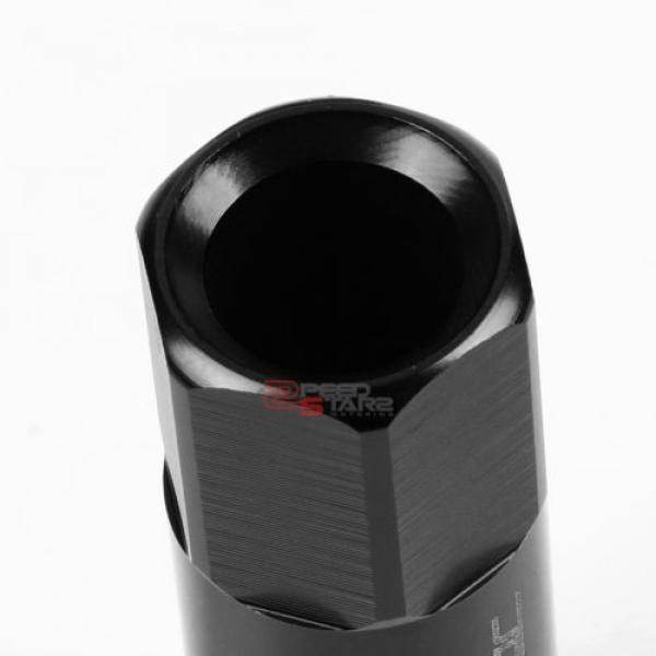 BLACK 60MM ALUMINUM WHEEL RIM LOCK ACORN TUNER LUG NUT+KEY Deville/CTS/DTS/STS #3 image