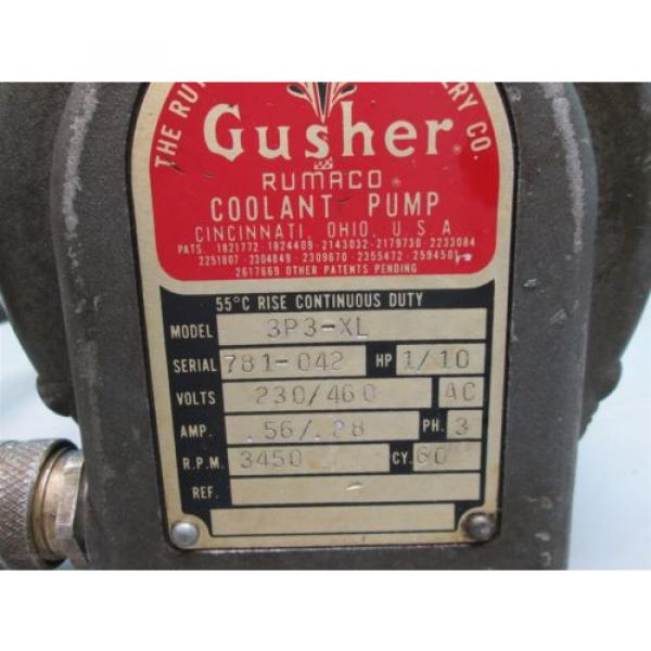 Gusher Model 3P3XL 1/0 hp 3ph 11 1/2&#034; stem Coolant pump New Impellor  Pump #5 image