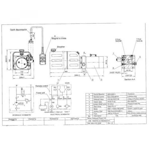 3208 Dump Trailer Hydraulic Power Unit,12V Single Acting,8L Ploy Tank, OEM Pump #2 image